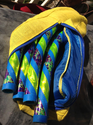 6pc Yellow Tie Dye in Custom Lined Burlap Bag