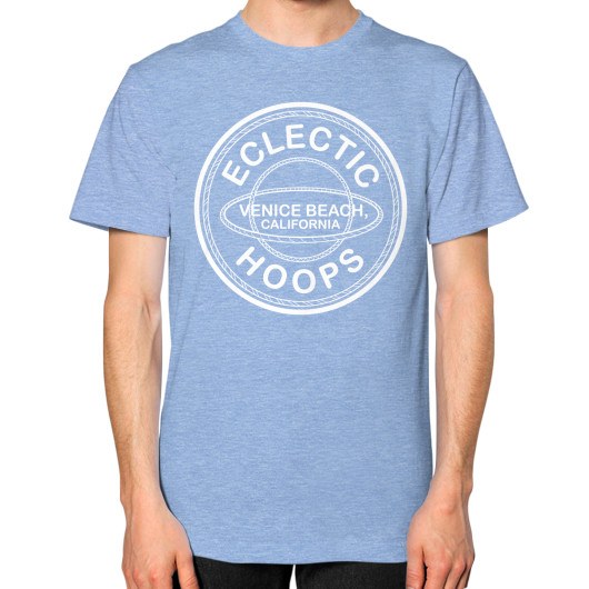 Unisex T-Shirt (on man) Tri-Blend Blue - EclecticHoops.com