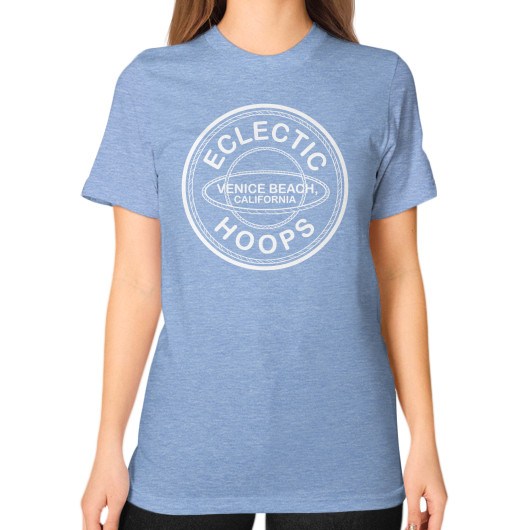 Unisex T-Shirt (on woman) Tri-Blend Blue - EclecticHoops.com