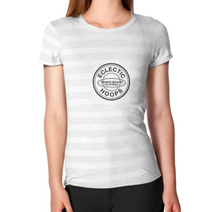 Women's T-Shirt Ash White Stripe - EclecticHoops.com