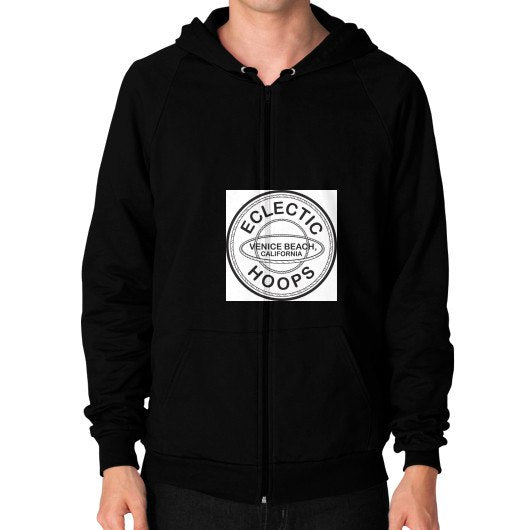 Zip Hoodie (on man) Black - EclecticHoops.com