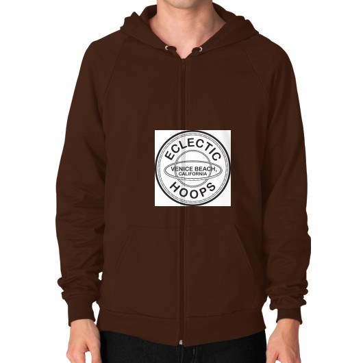 Zip Hoodie (on man) Brown - EclecticHoops.com