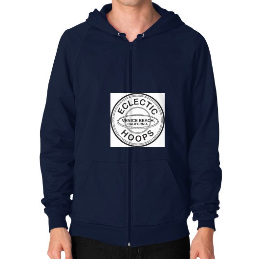 Zip Hoodie (on man) Navy - EclecticHoops.com