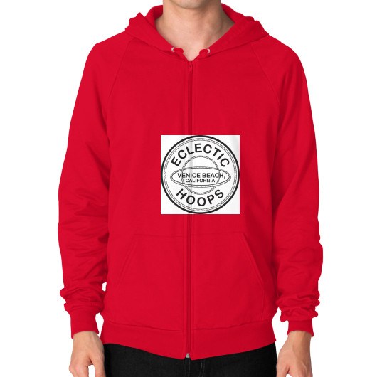 Zip Hoodie (on man) Red - EclecticHoops.com