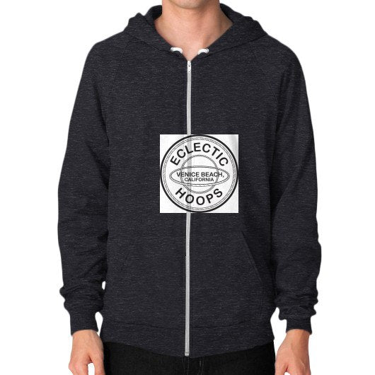 Zip Hoodie (on man) Tri-Blend Black - EclecticHoops.com