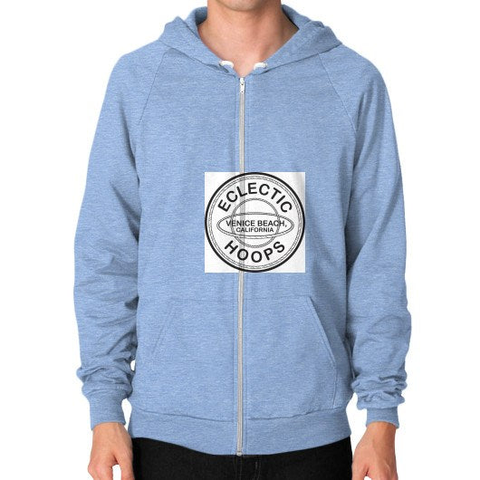 Zip Hoodie (on man) Tri-Blend Blue - EclecticHoops.com