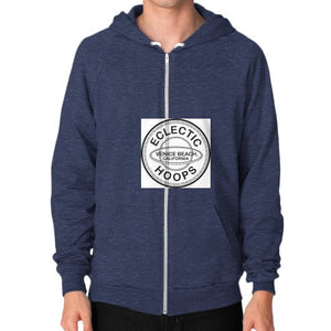 Zip Hoodie (on man) Tri-Blend Navy - EclecticHoops.com