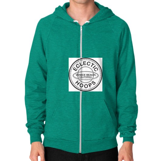 Zip Hoodie (on man) Tri-Blend Vintage Green - EclecticHoops.com