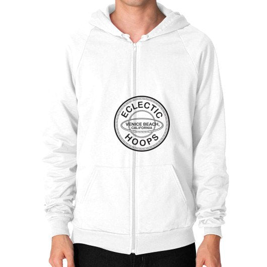 Zip Hoodie (on man) White - EclecticHoops.com